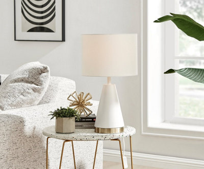 Simple white store table lamp