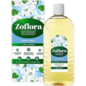 Zoflora 3 in 1 Action Concentrated Disinfectant Linen Fresh 500ml
