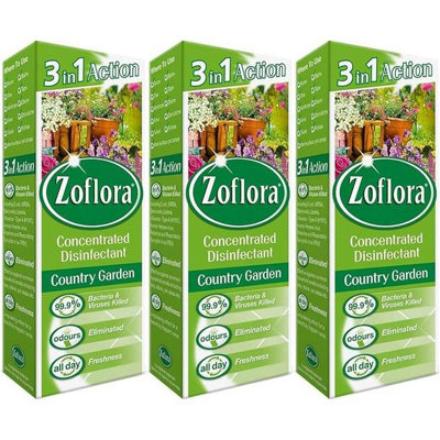 Zoflora Antibacterial Disinfectant 120ml - Country Garden (Pack of 3)