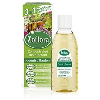 Zoflora Antibacterial Disinfectant 120ml - Country Garden (Pack of 3)