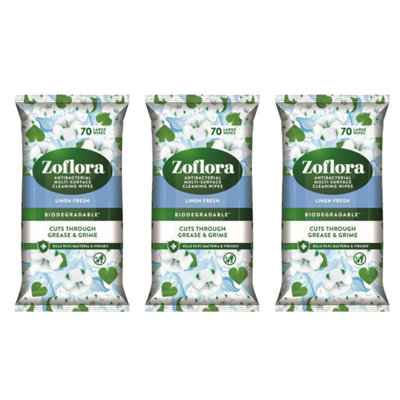 Zoflora Biodegradable Linen Fresh Multi-Surface Disinfectant Wipes