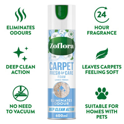 Zoflora Carpet Fresh & Care Foam Carpet Cleaner Linen Fresh
