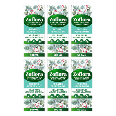 Zoflora Concentrated Disinfectant Frosted Peppermint 500ml (Pack Of 6 ...