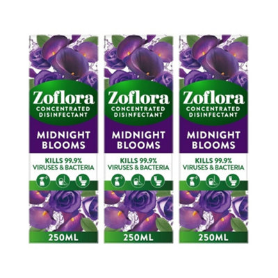Zoflora Concentrated Disinfectant Midnight Bloom 250ml, Pack of 3