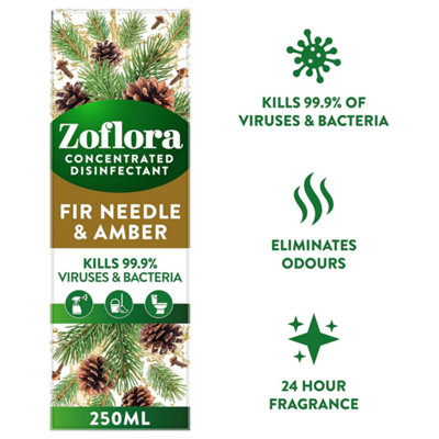 Zoflora Concentrated Multipurpose Disinfectant Liquid Needle & Amber 250ml