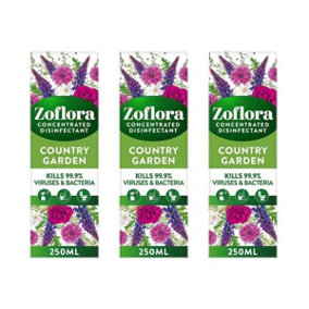 Zoflora Country Garden Concentrated Multipurpose Disinfectant 250ml - Pack of 3
