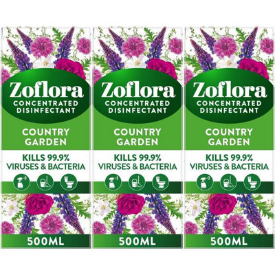 Zoflora Country Garden Multipurpose Disinfectant 500ML (Pack of 3 ...