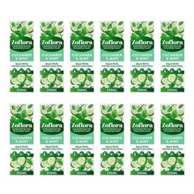 Zoflora Cucumber & Mint Multipurpose Disinfectant cleaner 250ml - Pack of 12