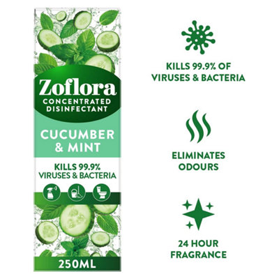 Zoflora Cucumber & Mint Multipurpose Disinfectant cleaner 250ml - Pack of 6
