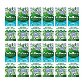 Zoflora Cypress & Sea Sage Concentrated Disinfectant 250ml - Pack of 12
