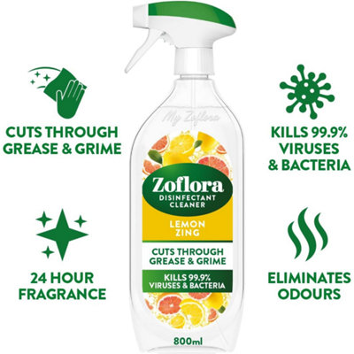 Zoflora Disinfectant Cleaner Lemon Spray 800ml - Cuts Through