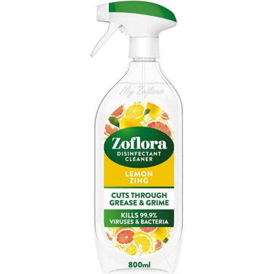 Zoflora Disinfectant Cleaner Lemon Spray 800ml - Cuts Through Grease & Grime (Pack of 3)