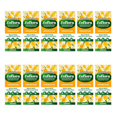 Zoflora Multi-Purpose Concentrated - Springtime, 500ml (Pack of 12)