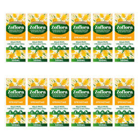 Zoflora Multi-Purpose Concentrated - Springtime, 500ml (Pack of 12)