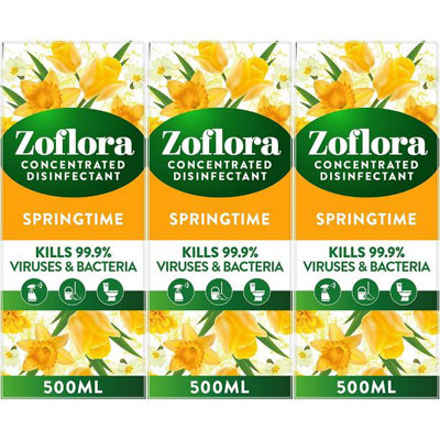 Zoflora Multi-Purpose Concentrated - Springtime, 500ml (Pack of 3)