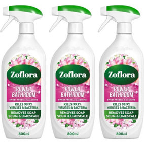 Zoflora Power Bathroom Spray Sweet Freesia & Jasmine 800ml Pack of 3