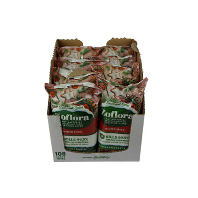 Zoflora Winter Spice - Antibacterial Multi - Surface Cleaning 216 Large Wipes (108x2)