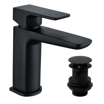 Zoia Black Basin Mono Mixer Tap with Waste