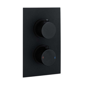 Zoia Black Dual Outlet Round Concealed Shower Valve