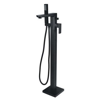 Zoia Black Floor Standing Bath Shower Mixer Tap