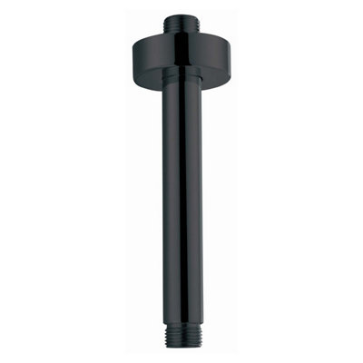 Zoia Black Round Ceiling Mounted Shower Arm