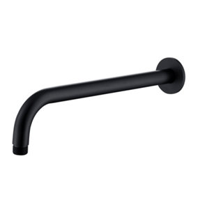 Zoia Black Round Wall Mounted Shower Arm (W)300mm