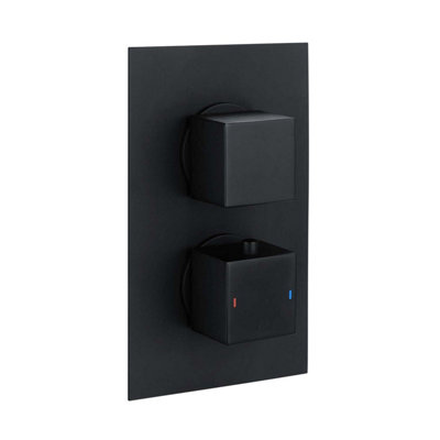 Zoia Black Single Outlet Square Concealed Shower Valve