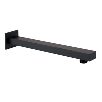 Zoia Black Square Wall Mounted Shower Arm (W)300mm