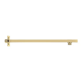 Zoia Brushed Gold Square Wall Mounted Shower Arm (W)300mm