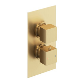 Zoia Gold Dual Outlet Square Concealed Shower Valve