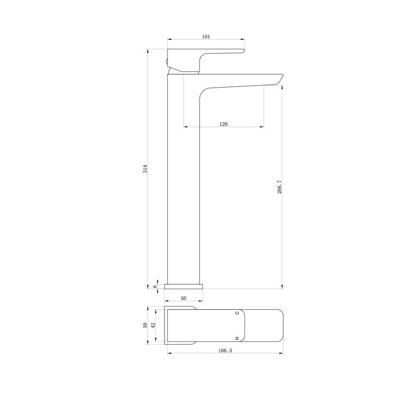 Zoia Gold Tall Basin Mono Mixer Tap