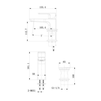 Zoia Gun Grey Basin & Bath Filler Tap Package Inc Basin & Bath Waste - 6