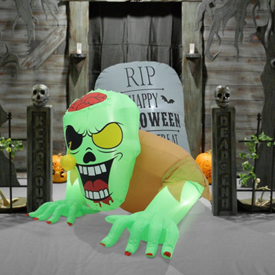 7ft store Halloween Inflatable Tombstones with Ghost Skull