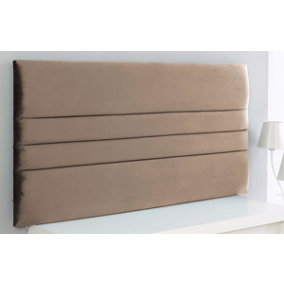 Zona Plush Velvet 2ft6 Small Single 20" Headboard -  Coffee