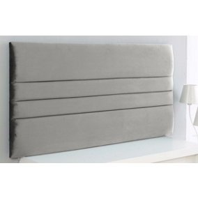 Zona Plush Velvet 2ft6 Small Single 20" Headboard -  Silver