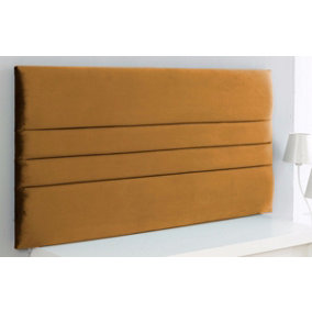 Zona Plush Velvet 3ft Single 20" Headboard -  Turmeric