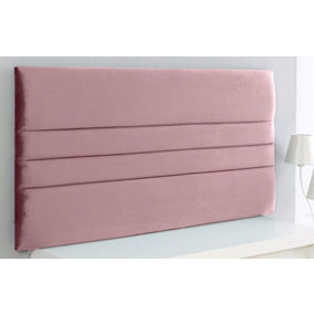 Zona Plush Velvet 4ft Small Double 20" Headboard -  Pink