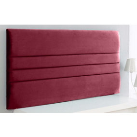 Zona Plush Velvet 4ft6 Double 20" Headboard -  Burgundy