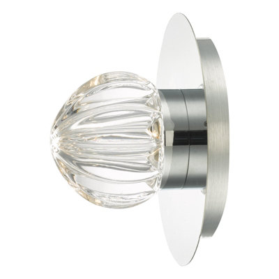 Zondra Bathroom Wall Light Polished Chrome Glass LED IP44
