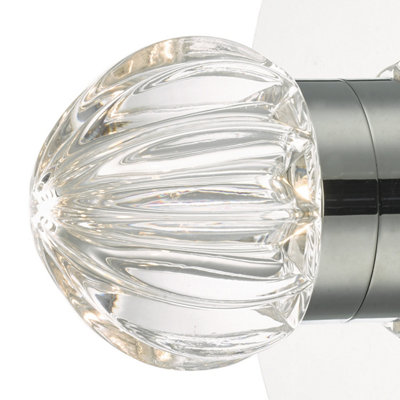 Zondra Bathroom Wall Light Polished Chrome Glass LED IP44