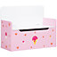 ZONEKIZ 2 in 1 Wooden Toy Box, Kids Storage Bench with Safety Rod - Pink