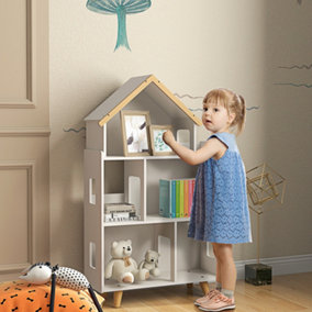 ZONEKIZ 3 Tier Toy Storage Shelf with 6 Cubby for Playroom, Bedroom, White