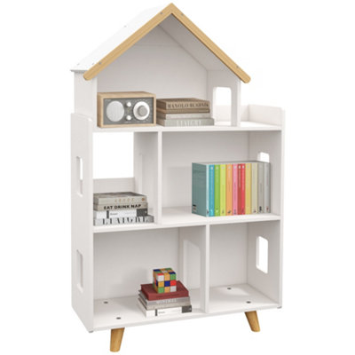 ZONEKIZ 3 Tier Toy Storage Shelf with 6 Cubby for Playroom, Bedroom, White