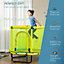 ZONEKIZ 4.6FT Kids Trampoline with Enclosure Safety Net, Hexagon Indoor Jumper