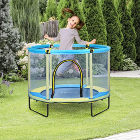 ZONEKIZ 4.6FT Kids Trampoline with Enclosure Safety Net,  Indoor Jumper