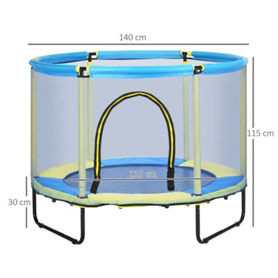 ZONEKIZ 4.6FT Kids Trampoline with Enclosure Safety Net - 3