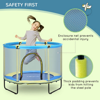 ZONEKIZ 4.6FT Kids Trampoline with Enclosure Safety Net - 6
