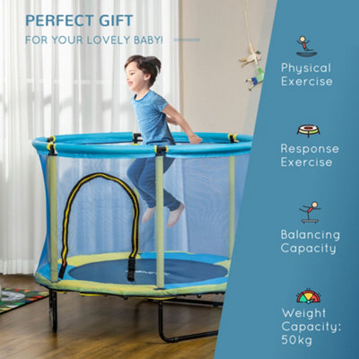 ZONEKIZ 4.6FT Kids Trampoline with Enclosure Safety Net - 4