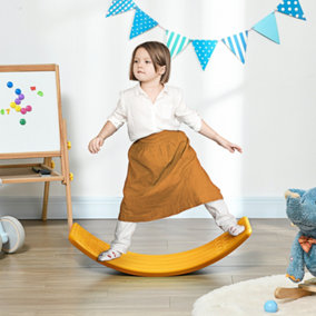 ZONEKIZ Balance Board, Kids Wobble board, Montessori Toy for 3-6 Years, Orange