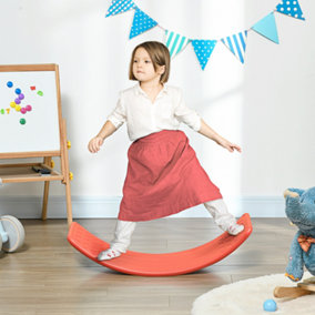 ZONEKIZ Balance Board, Kids Wobble board, Montessori Toy for 3-6 Years, Red